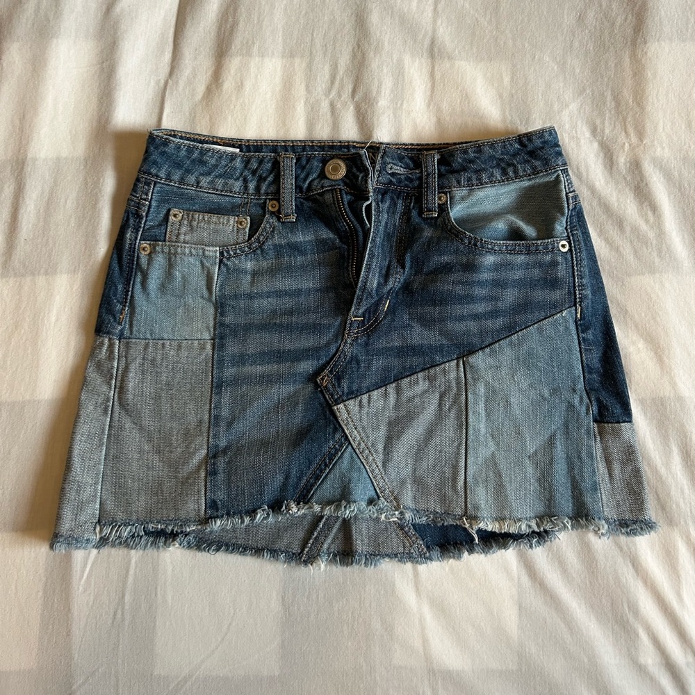 American Eagle Outfitters Patch Denim Mini Skirt